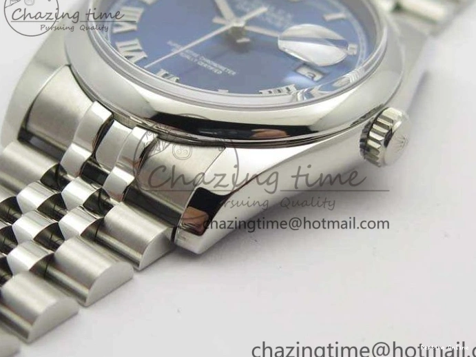 0116 DateJust 36mm SS 116200 ARF 1:1 Best Edition Blue Roman Dial On 904L SS Jubilee Bracelet SA GoodFit 3520